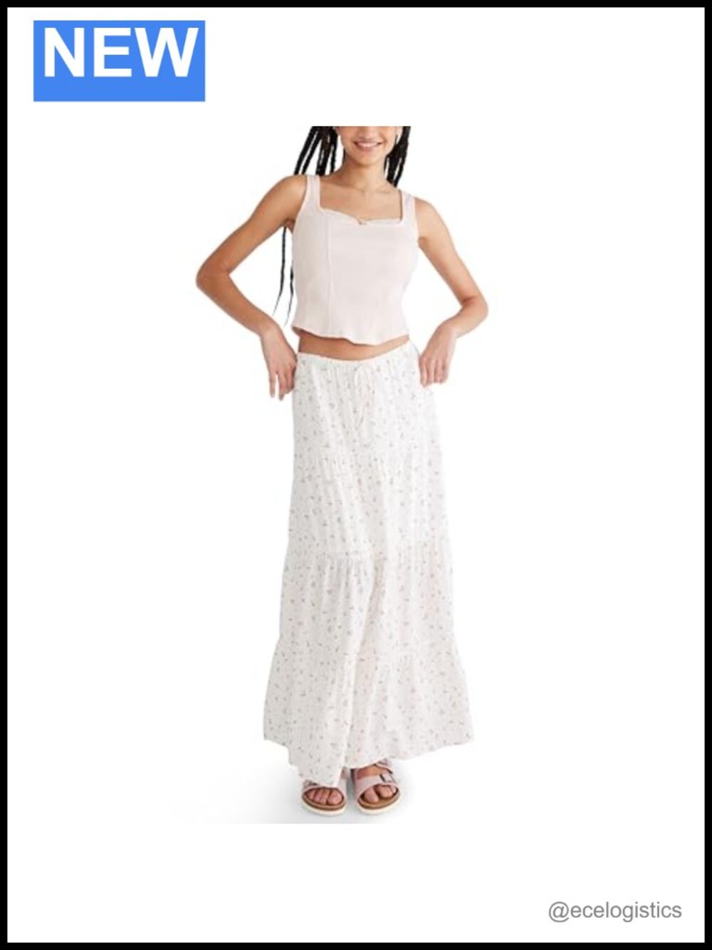 Aeropostale Tiered Maxi Skirt Women's Pull-On Woven Cotton
